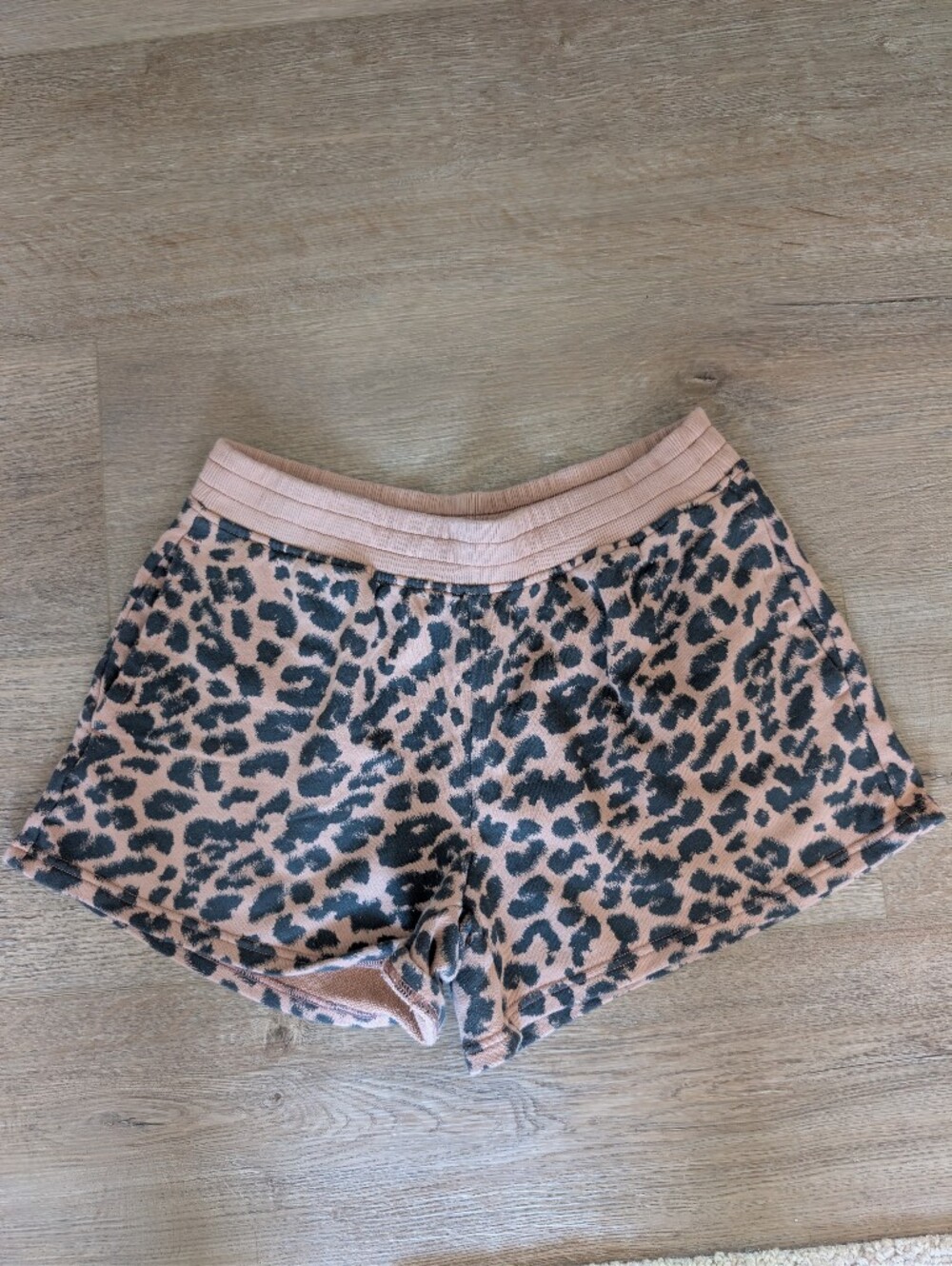 aerie Leopard Print High-Waist Knit Shorts